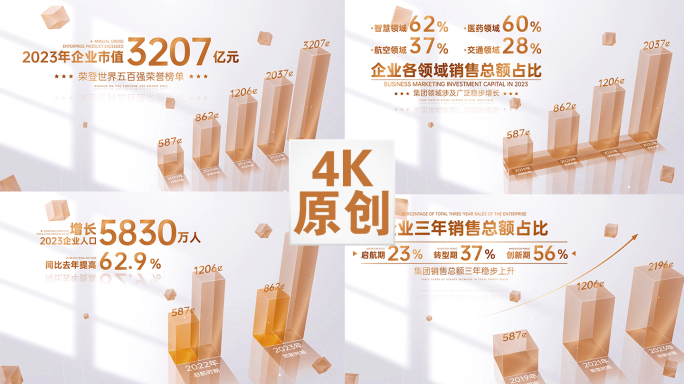 金色数据 企业金色数据 业务增长 柱状图