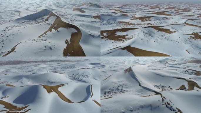 腾格里沙漠雪景