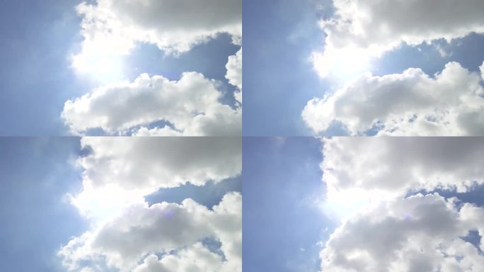 蓝天白云太阳阳光天气延时摄影视频素材