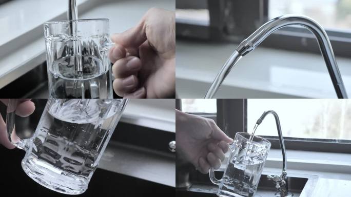 玻璃杯接水