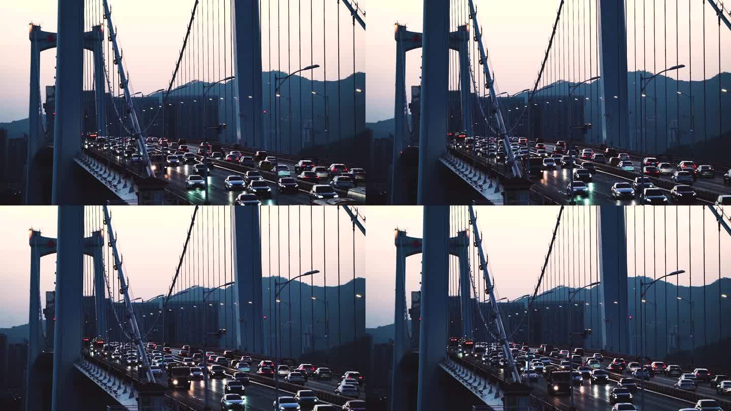 夕阳下的海沧大桥