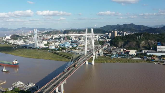 宁波镇海招宝山大桥城市地标海港