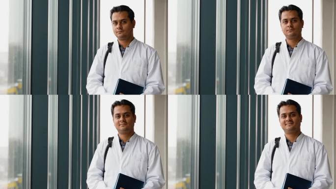 印度护理系学生在医科大学学习，看着镜头