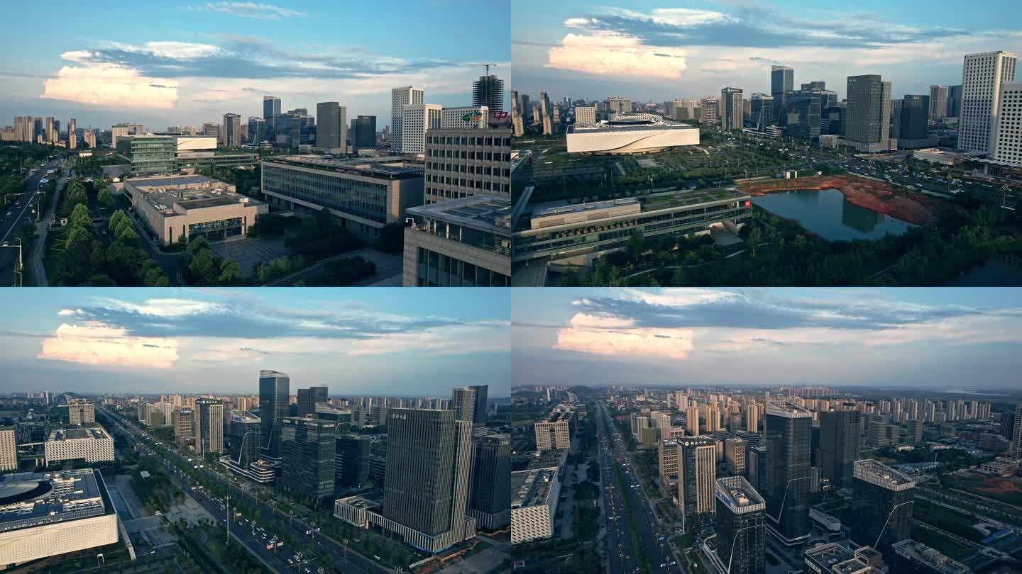 繁华的武汉光谷中心城高新大道城市高楼视频