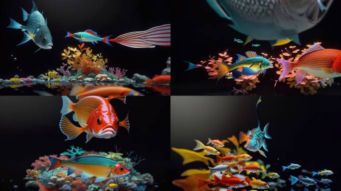 AI海底世界 鱼 彩色鱼 水族馆