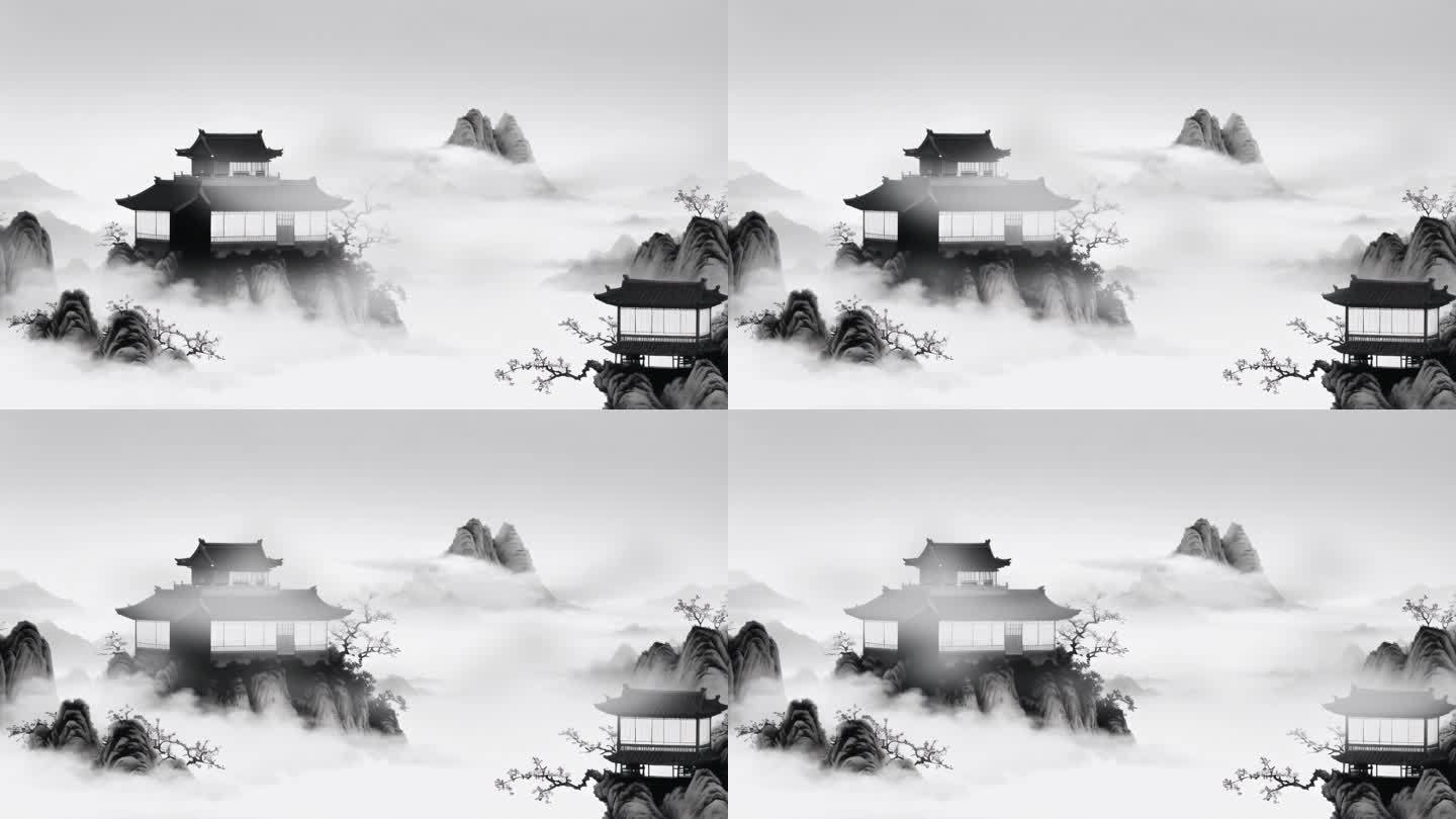 中式水墨山水视频背景