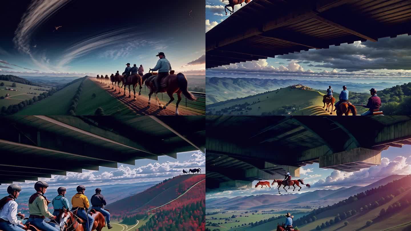 AI演绎骑马风景