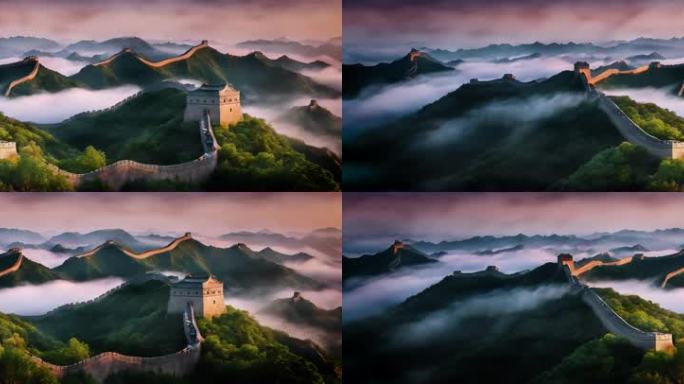 8K万里长城概念场景背景板