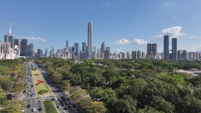 深圳福田区CBD建筑群航拍