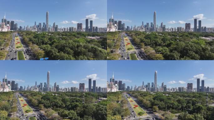 深圳福田区CBD建筑群航拍