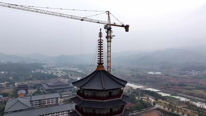 韶关市南华禅寺 万佛宝塔航拍