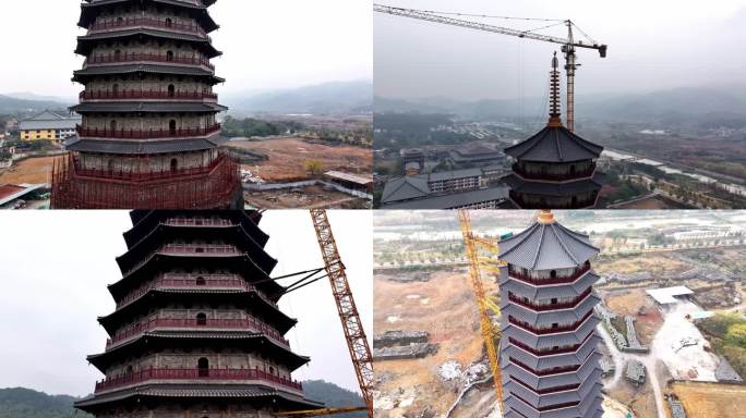 韶关市南华禅寺 万佛宝塔航拍