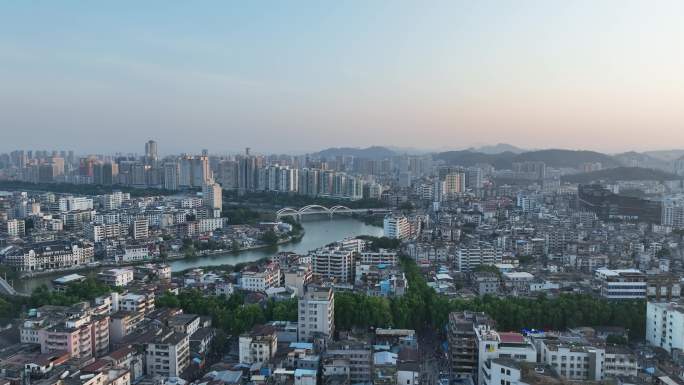 惠州老城区建筑风光航拍古城区风景