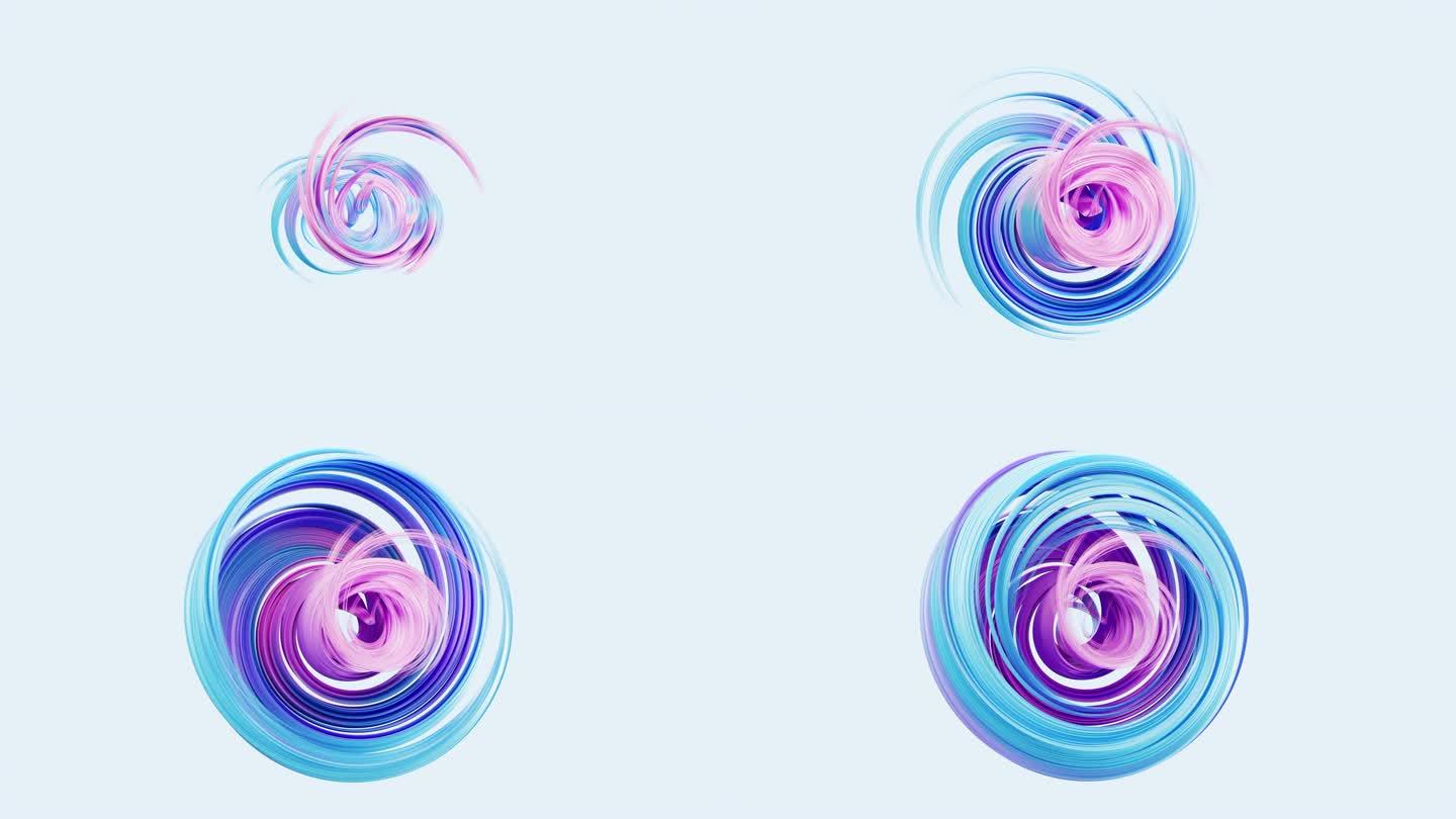 抽象流动的曲线球体3D渲染