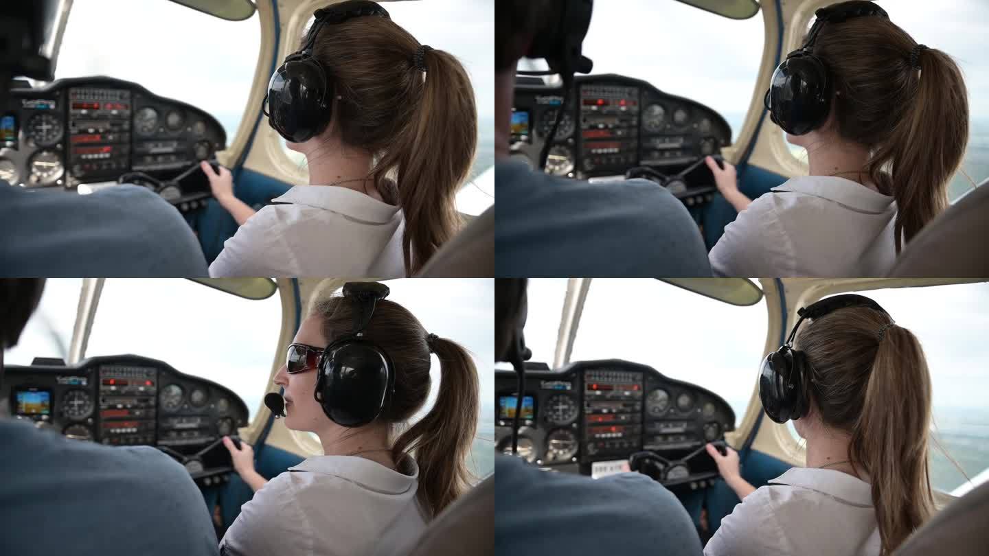 驾驶飞机的女人