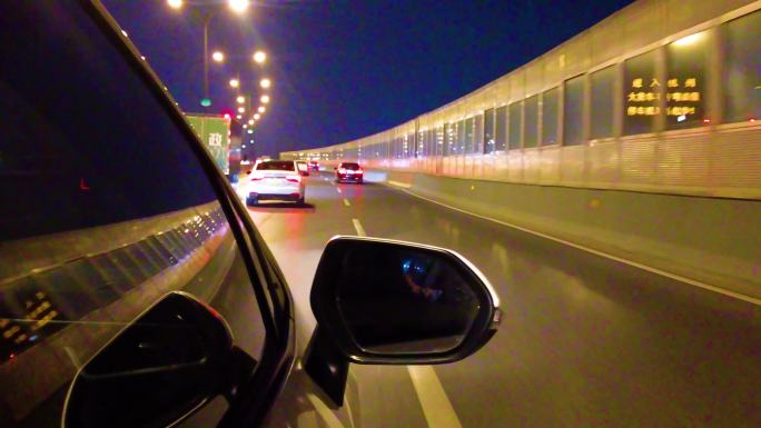 城市夜晚汽车在马路行驶夜景视频素材44