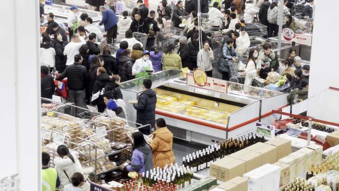 山姆 年货 超市 购物 过年 采购 人群