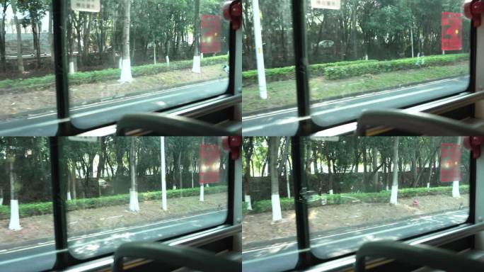 【4K超清】乘坐公交车时窗外的风景视频