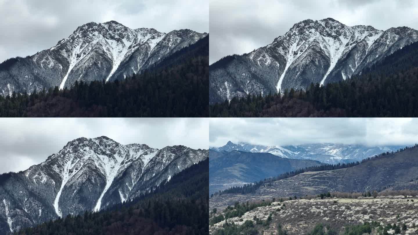 唯美西藏雪山 航拍 4K