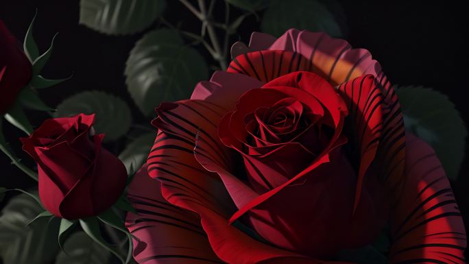 AI时尚广告 走秀背景 红玫瑰 情人节