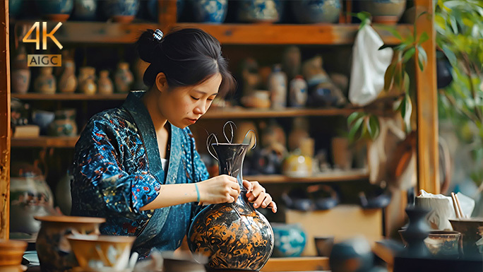 中国传统珐琅花屏工艺品 民间艺术 手工艺
