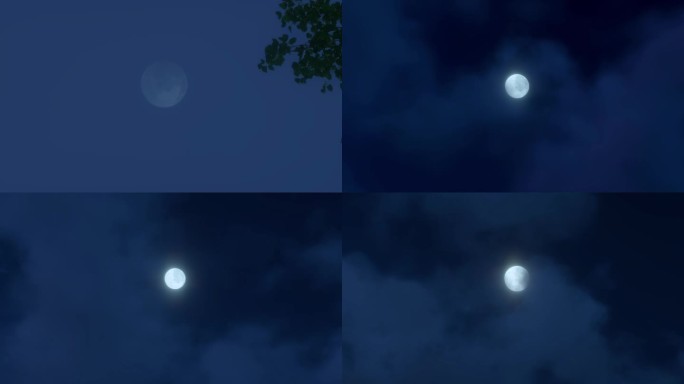 月黑风高 乌云遮住月亮 乌云月亮
