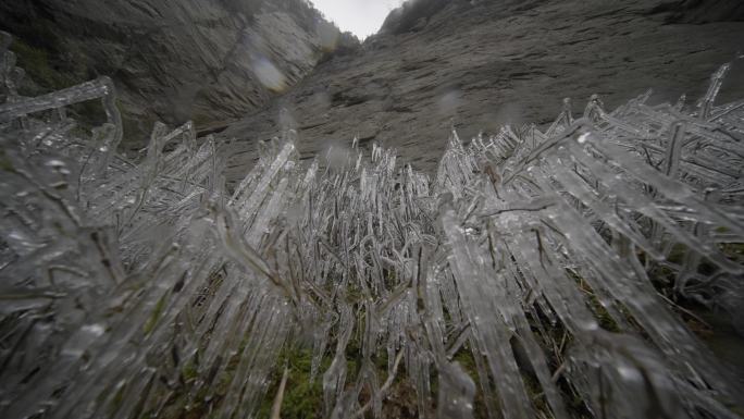 湖南湘西德夯苗寨流沙瀑布大范围地拍镜头