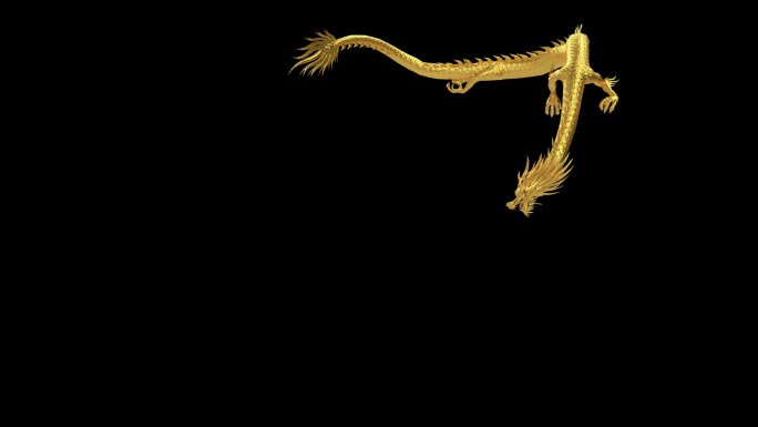 龙模型C4D动画工程带骨骼绑定