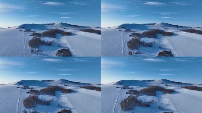 航拍雪野雪原风光