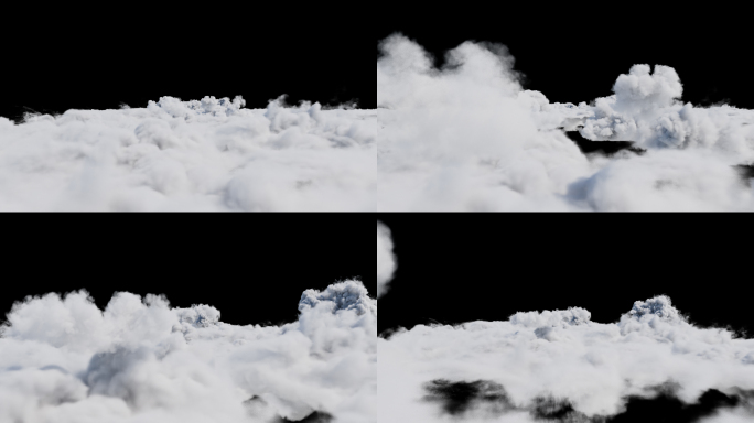 穿梭云层带通道视频和C4D工程