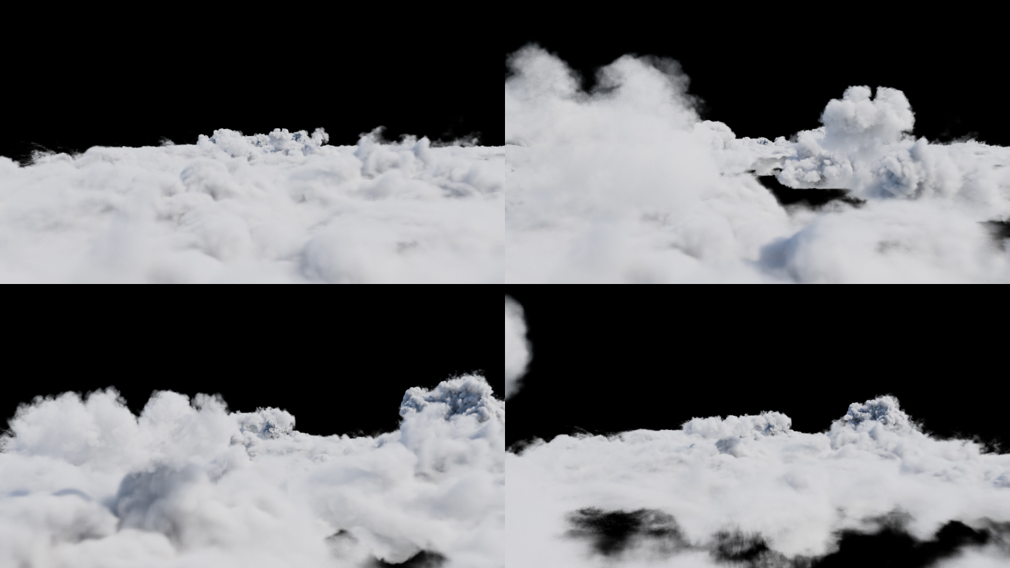穿梭云层带通道视频和C4D工程