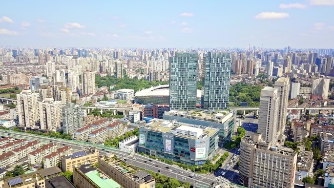 虹口足球场 城市全貌 上海 城市建设