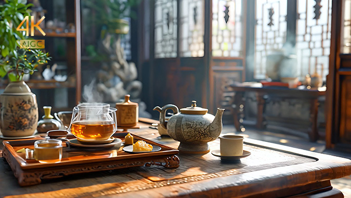 古典茶室 茶具茶器与茶道 中国古风场景