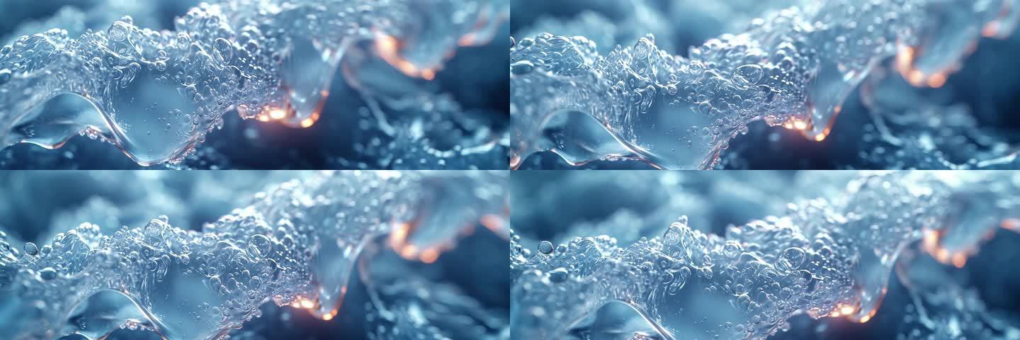 6k蓝色抽象液体流动