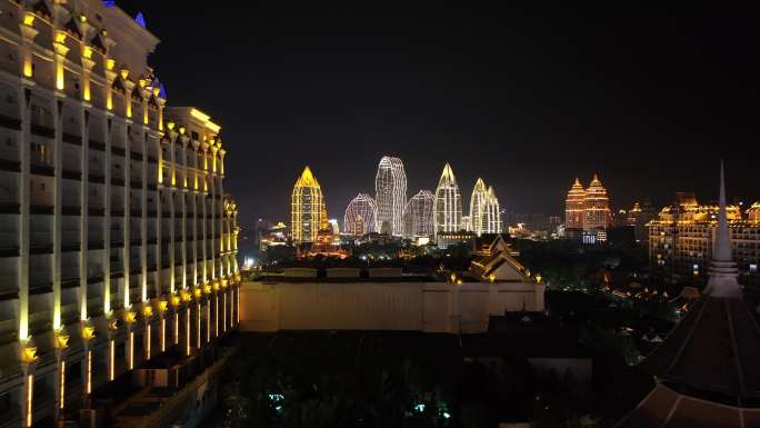 航拍星光夜市