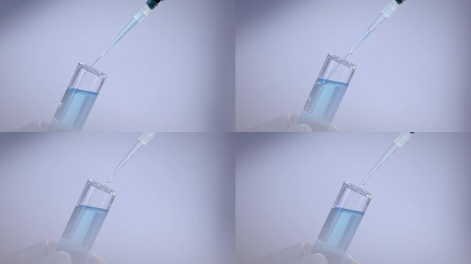 【正版素材】医疗实验试管滴入液体
