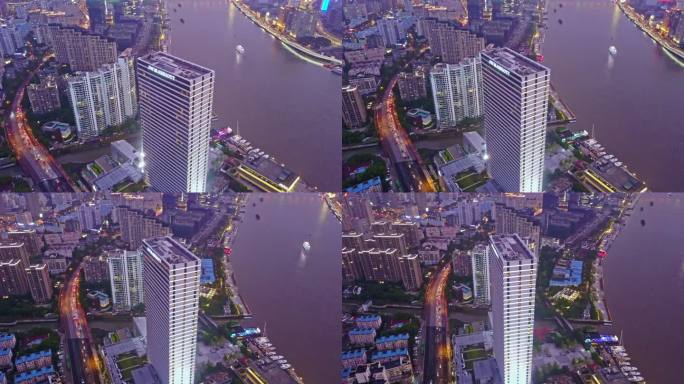 上海 陆家嘴 夜景 航拍 商圈 浦东