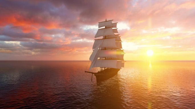 帆船海上航行 大航海时代