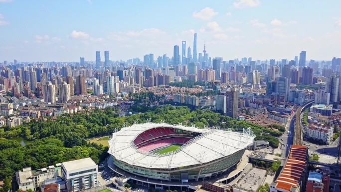 虹口足球场 城市全貌 上海 城市建设