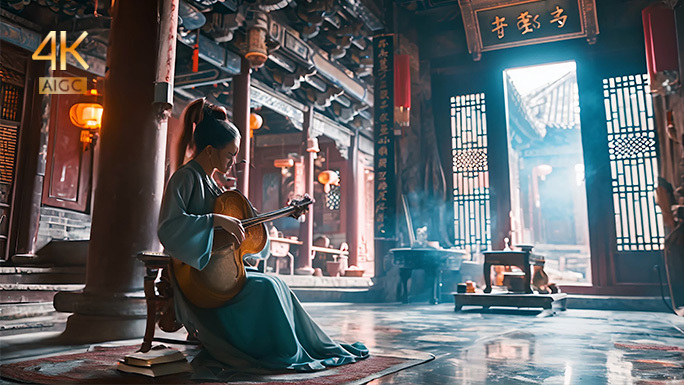 古风音乐演奏 古典乐师 中国传统民间艺术
