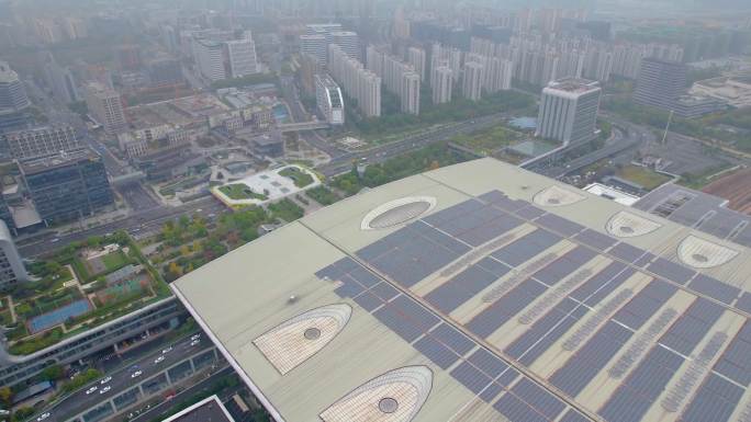 杭州上城区火车东站大气风景航拍