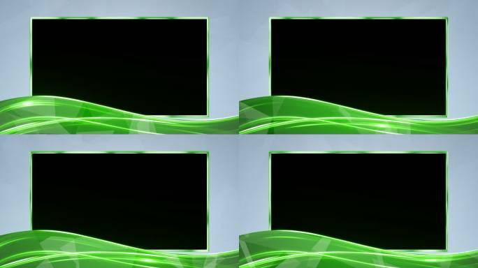 4K绿色线条电视边框通道循环视频遮罩