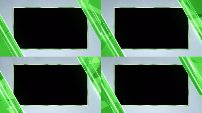 4K绿色线条电视边框通道循环视频遮罩