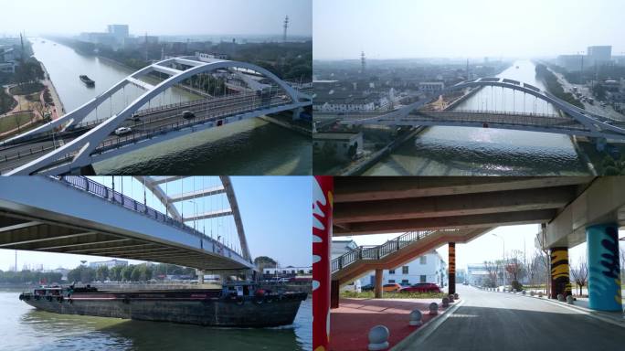 吴江八坼大桥 京杭大运河 4k航拍