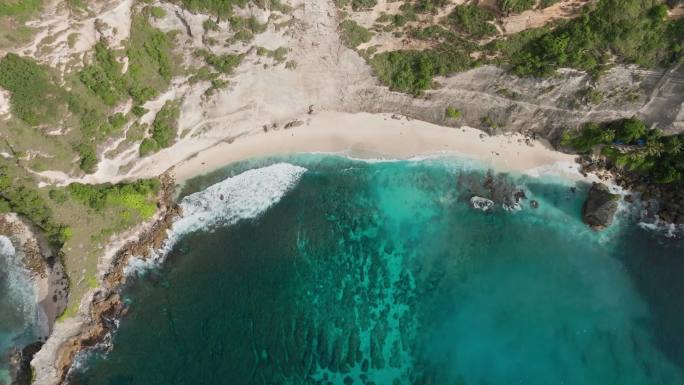 4K航拍巴厘岛佩尼达岛钻石沙滩