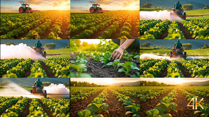 农业耕种菜园维护 现代化机械 乡村振兴