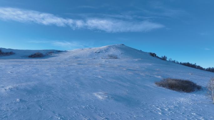 航拍雪野雪原风光