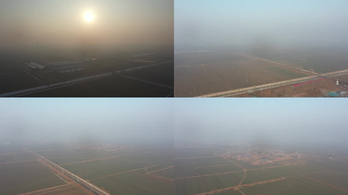 雾霾 大雾 大气污染 雾霾里的村庄
