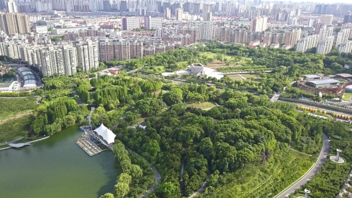 上海 静安 灵石公园 航拍 绿植