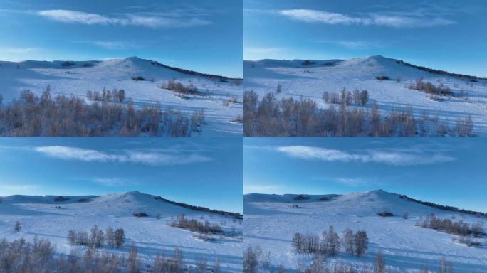 航拍雪野雪原风光